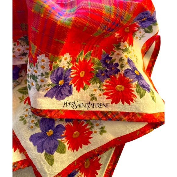 Yves Saint Laurent Flower Twilly Scarf - Picture 2 of 5